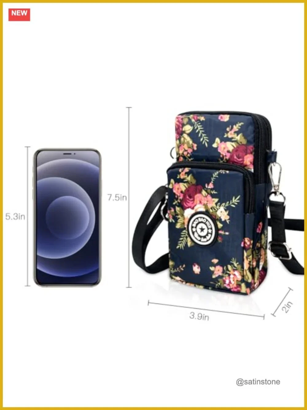 Lightweight Nylon Small Crossbody Bag with Adjustable Strap, Travel Pouch for
